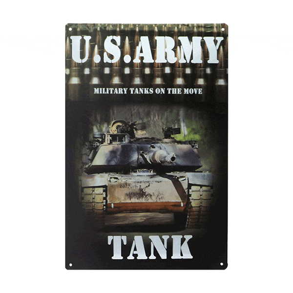 Placa Metal US Army Military Tanks